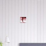 Dark tornado funnel with lightning bolts cutting through a pink and white stormy sky, printed on brushed aluminum — The Pink Tornado — Here I Come by m.v.k — Le Van Kamp Studio