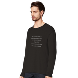 Side view-The Grandeur of Life Is Being as Fearless as One Can — Affirmation Unisex Long Sleeve Tee in Deep Black | Le Van Kamp Studio