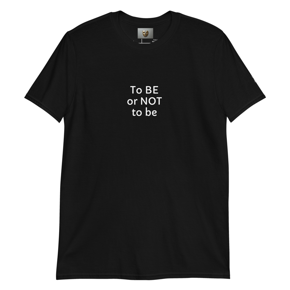 To Be or Not to Be ACTOR unisex tee black flat lay front — Le Van Kamp Studio