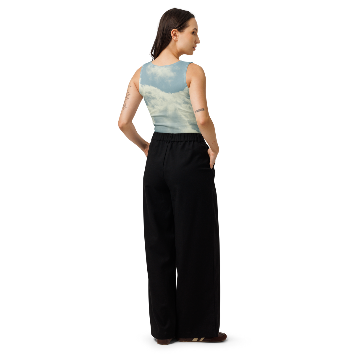 In The Zone cotton crop top white back detail — Le Van Kamp Studio