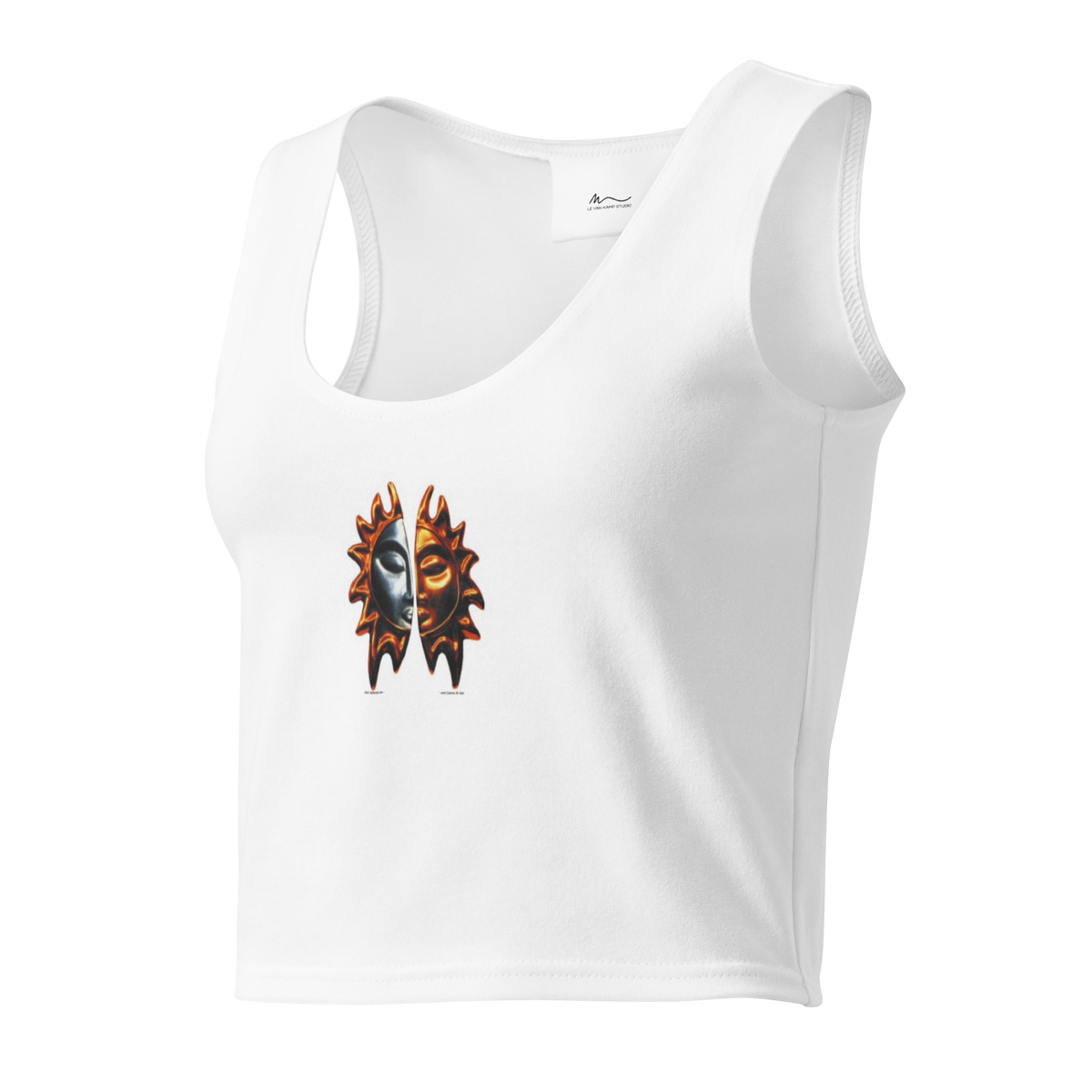 YIN YANG Both Sides of Me crop top white front — Le Van Kamp Studio