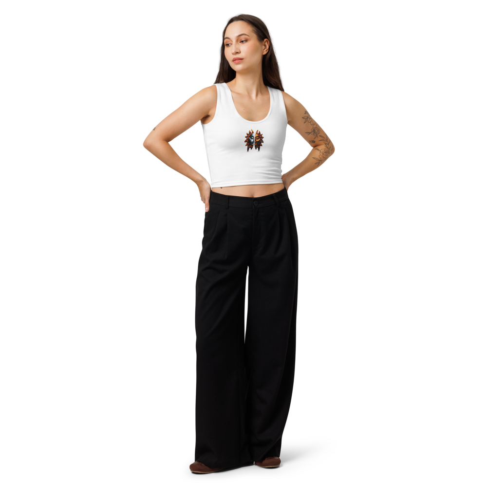 YIN YANG crop top white front view — Le Van Kamp Studio