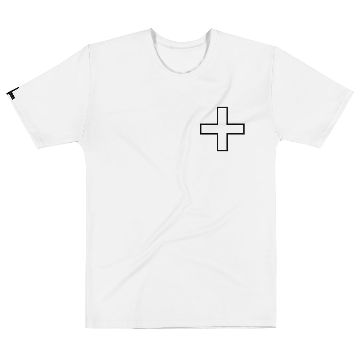 Built for the Ones Who Show Up men's cotton crew neck tee white front — Le Van Kamp Studio