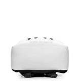 Yin Yang minimalist backpack in white, bottom view — Le Van Kamp Studio