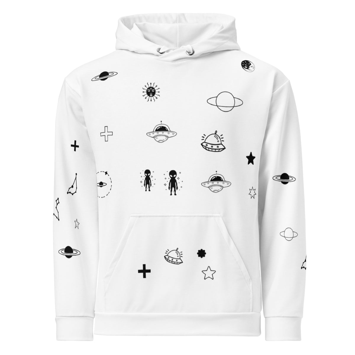 Faith in the Universe unisex cotton hoodie front — Le Van Kamp Studio