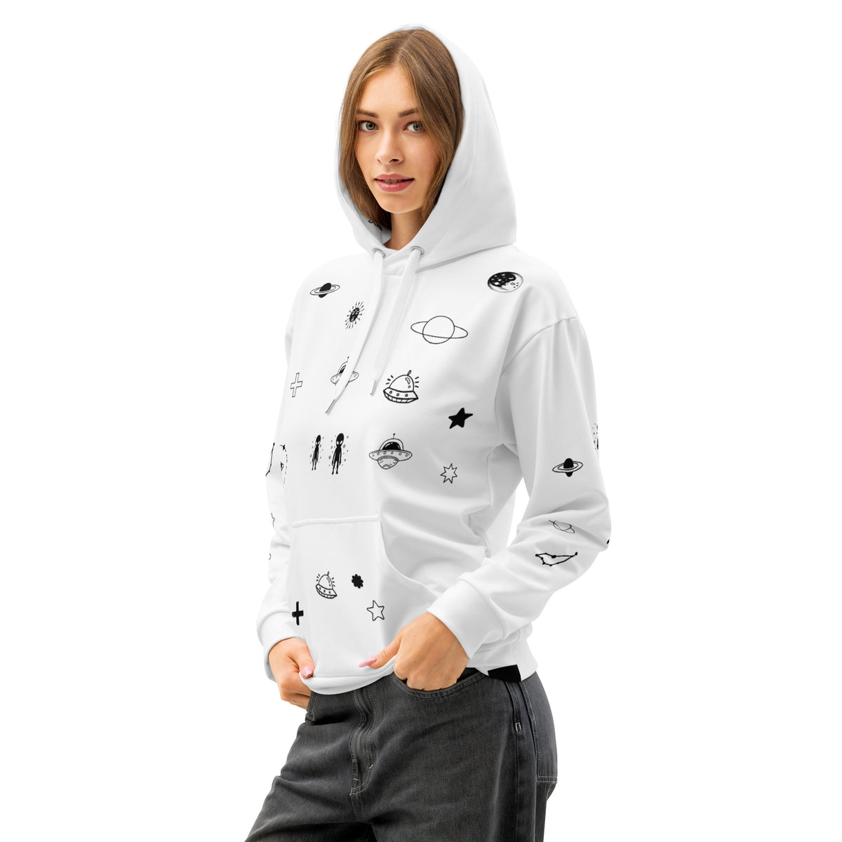 Faith in the Universe cotton hoodie side — Le Van Kamp Studio