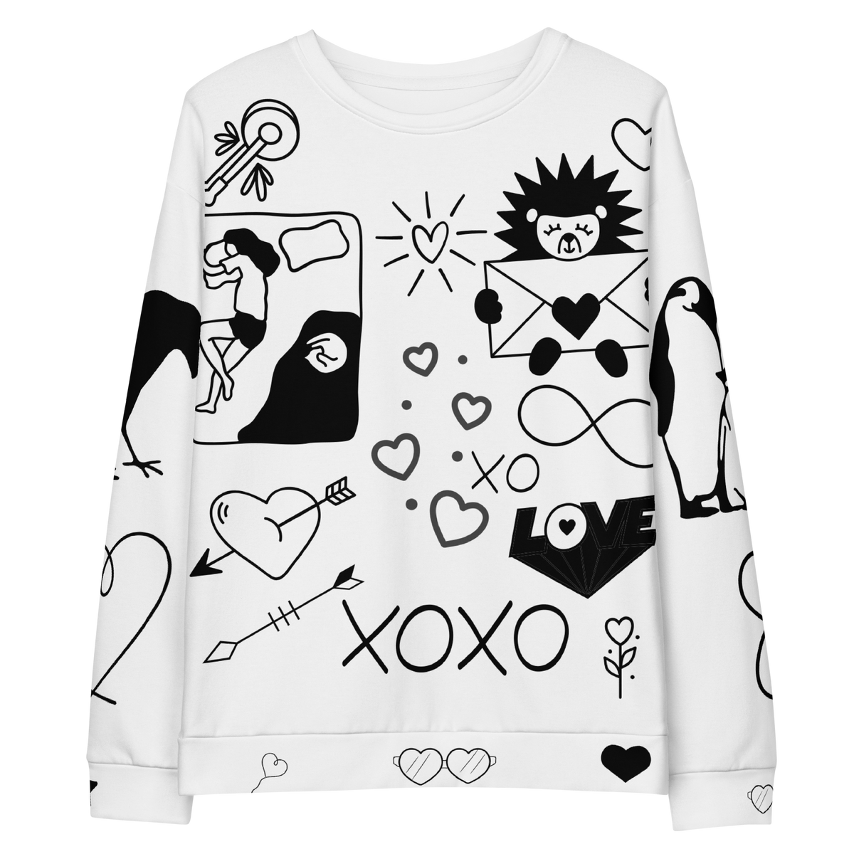 LOVE ME Don't Break Me unisex cotton sweatshirt front — Le Van Kamp Studio