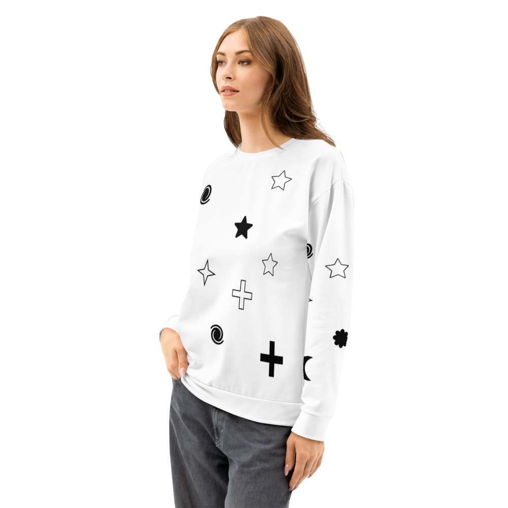 You Are a Shining Star sweatshirt white left front — Le Van Kamp Studio