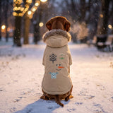 Cette année, je t'ai — Manteau rembourré pour chien avec bordure en fausse fourrure — Veste d'hiver résistante aux intempéries