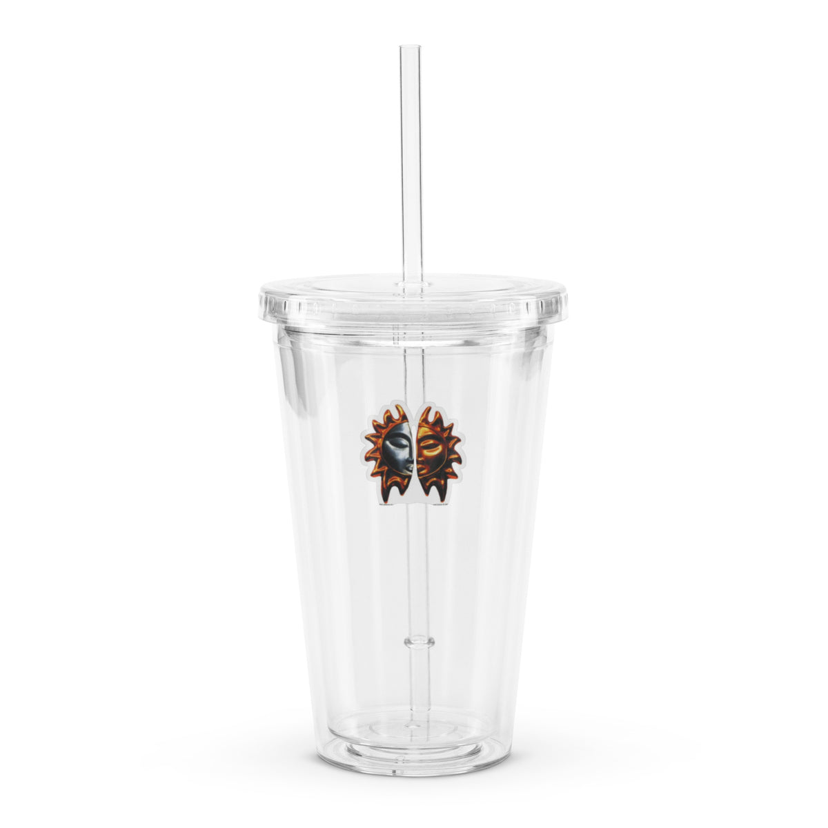 YIN YANG clear plastic tumbler 16oz front — Le Van Kamp Studio