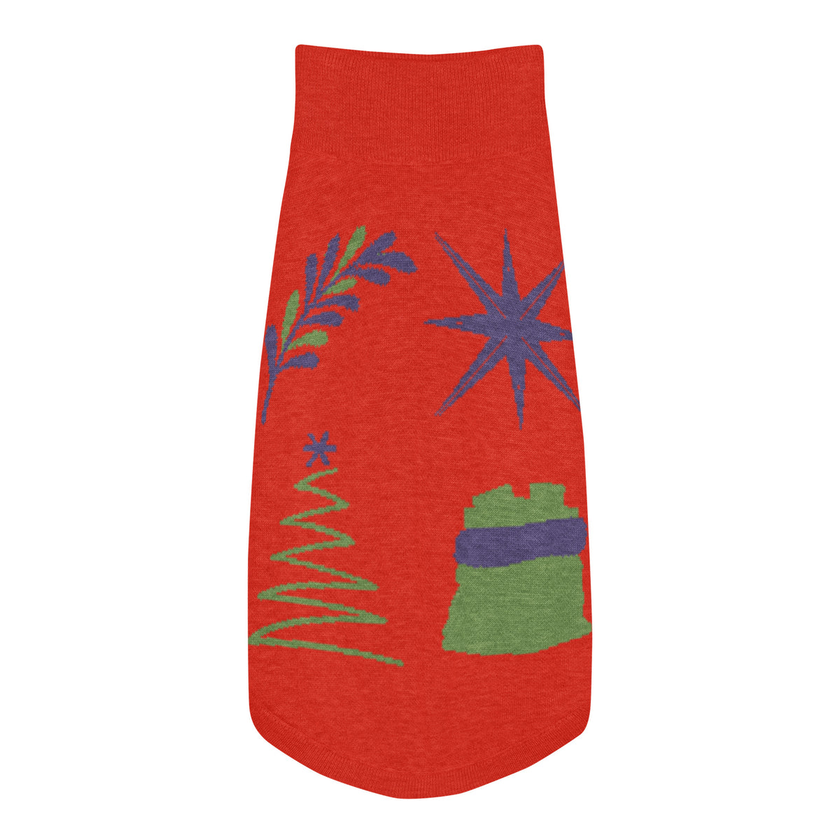 Knitted red XMAS pet sweater product details — Le Van Kamp Studio