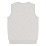 Ward Off the Evil Eye knit v-neck vest back — Le Van Kamp Studio