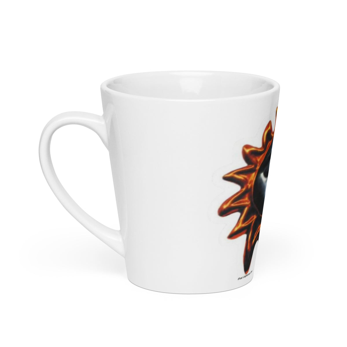Latte Mug Sun Split in Silver and Gold handle view — Le Van Kamp Studio