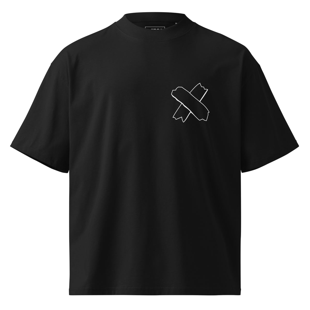 LE BANDAGE affirmation unisex organic oversized high neck t-shirt front — Le Van Kamp Studio