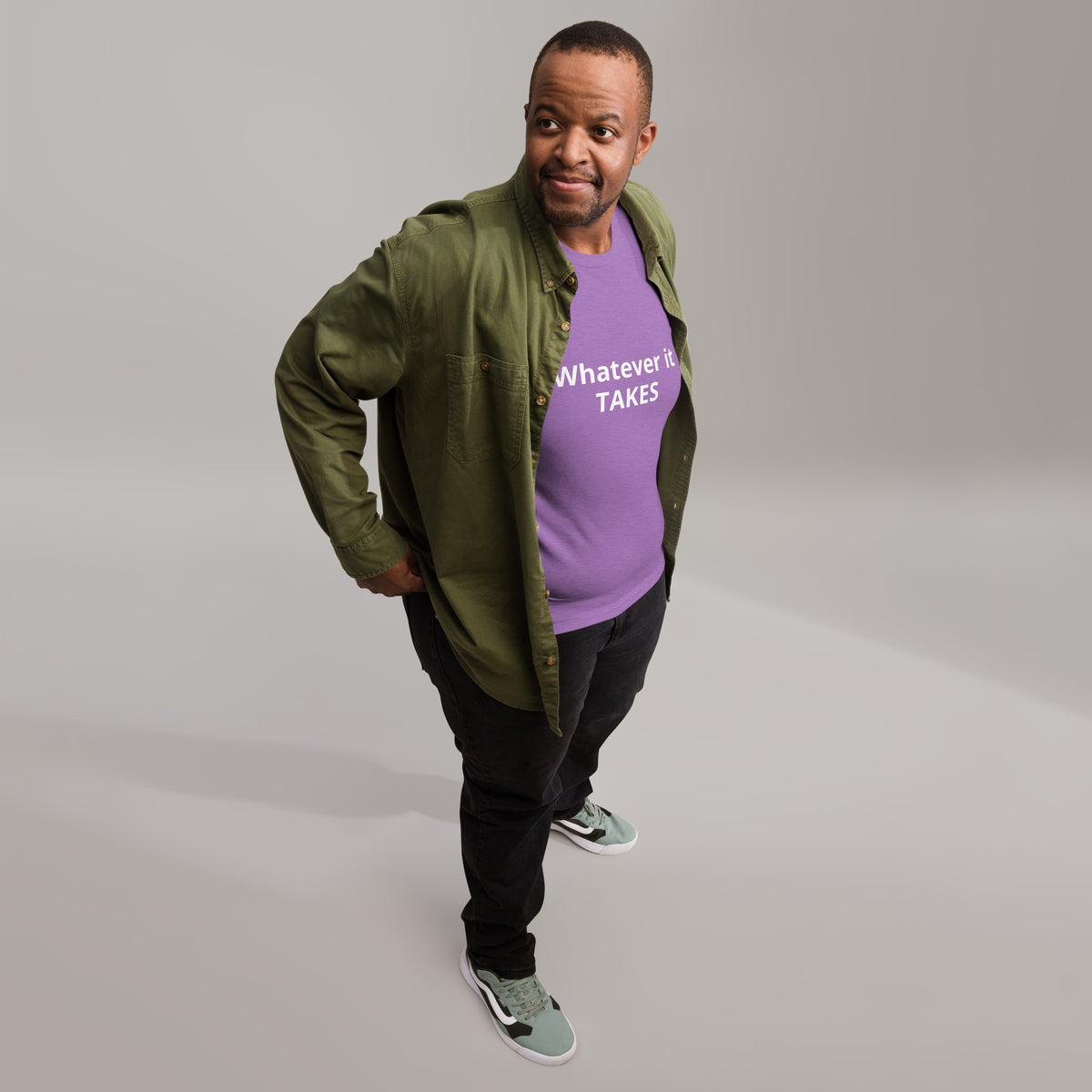 Give It Your All t-shirt heather purple front 2 — Le Van Kamp Studio