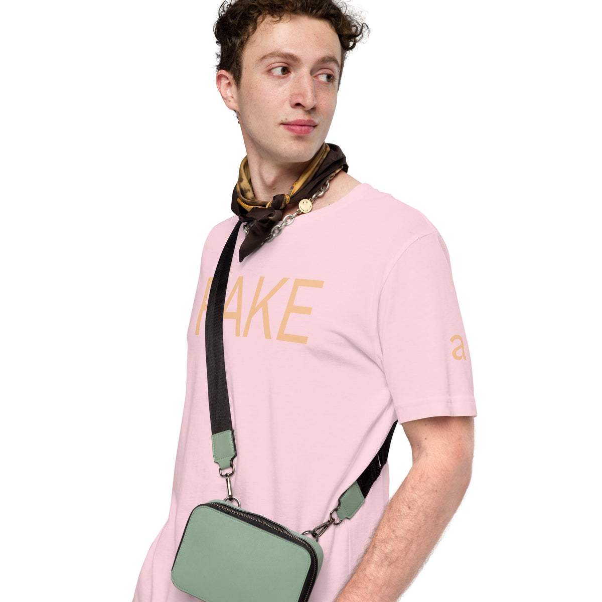 You Are a Fake III affirmation tee pink front — Le Van Kamp Studio