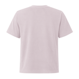 The Alignment Series — women's washed lavender tee, Buddha chakra print, back view | Le Van Kamp Studio