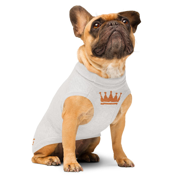 Le ROI knitted pet sweater — dog king of the household, by Le Van Kamp Studio