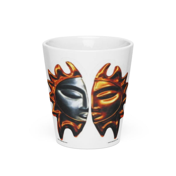 Balance Latte Mug with gold and silver yin yang design — 12 oz ceramic mug by Le Van Kamp Studio