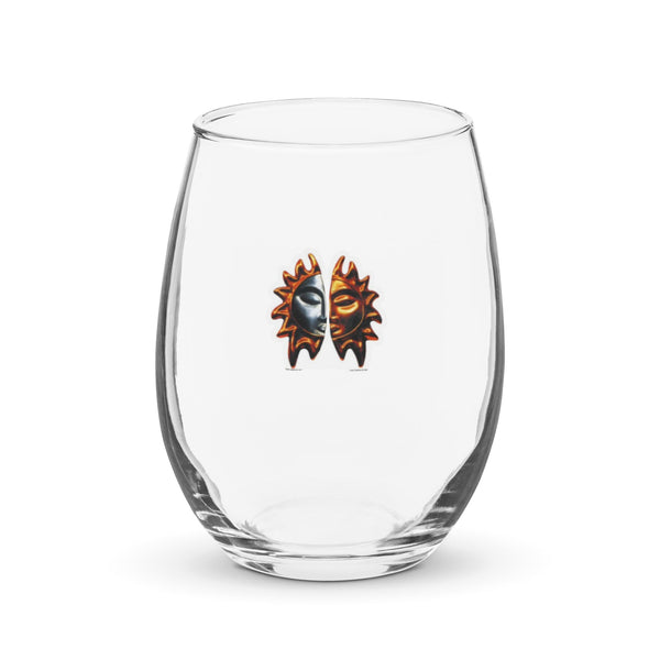YIN YANG Day & Night stemless wine glass 15 oz — Balance Series by Le Van Kamp Studio