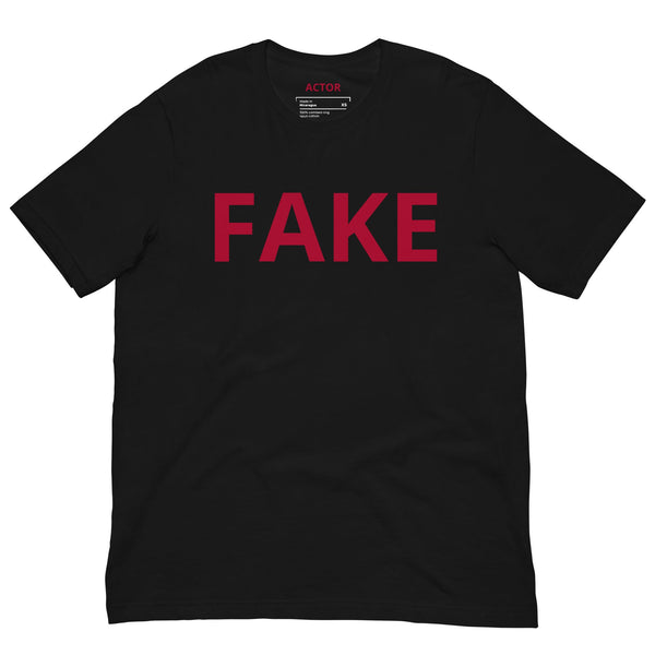 You Are a Fake Baby — ACTOR affirmation t-shirt in black by Le Van Kamp Studio