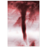 Pink tornado swirling through a rose-tinted sky, printed on brushed aluminum, detail — The Pink Tornado — Here I Come by m.v.k — Le Van Kamp Studio
