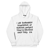 I Am Suspicious of Normal People ACTOR hoodie detail 1 — Le Van Kamp Studio