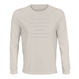 The Grandeur of Life Is Being as Fearless as One Can — Affirmation Unisex Long Sleeve Tee in Off White | Le Van Kamp Studio
