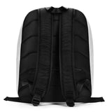 Yin Yang minimalist backpack in white, back view showing straps — Le Van Kamp Studio