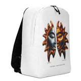 Yin Yang minimalist backpack in white, right side view — Le Van Kamp Studio