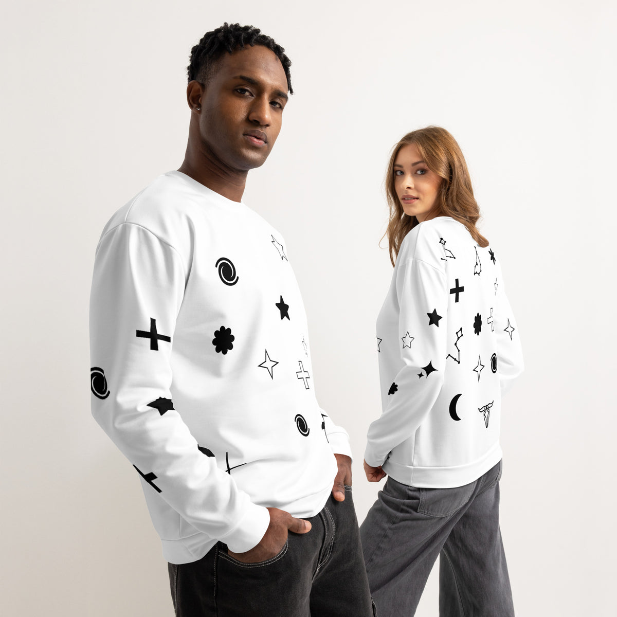 You Are a Shining Star sweatshirt white front and back — Le Van Kamp Studio