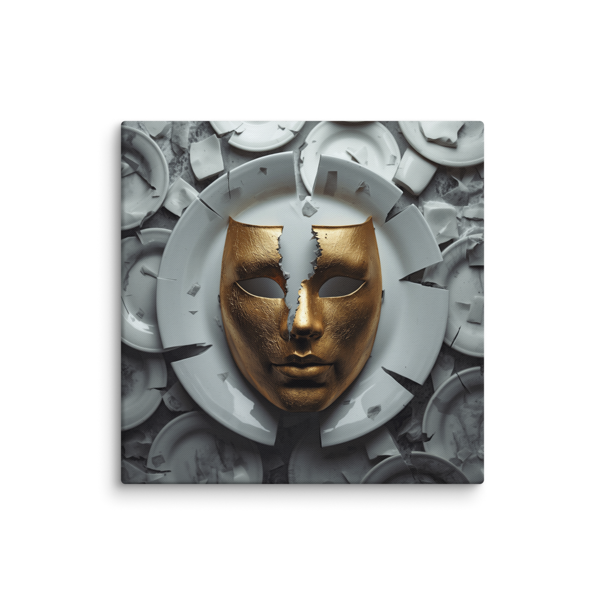 Your Mask Fell Off canvas print lifestyle — Le Van Kamp Studio	