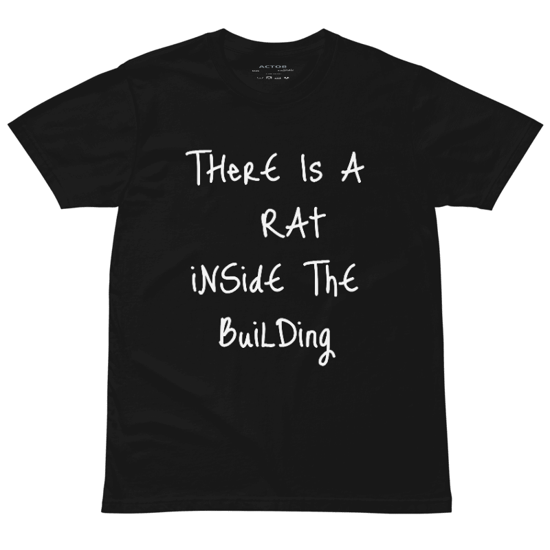 There Is a Rat Inside the Building ACTOR t-shirt detail 1 — Le Van Kamp Studio