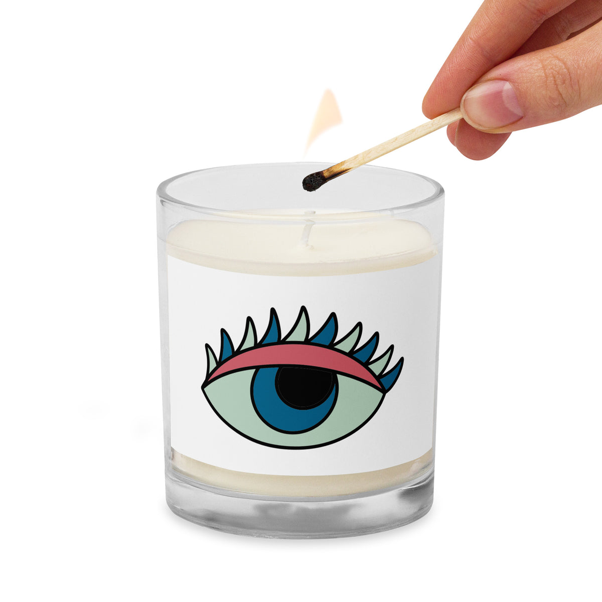 Evil Eye Protection candle side view — Le Van Kamp Studio