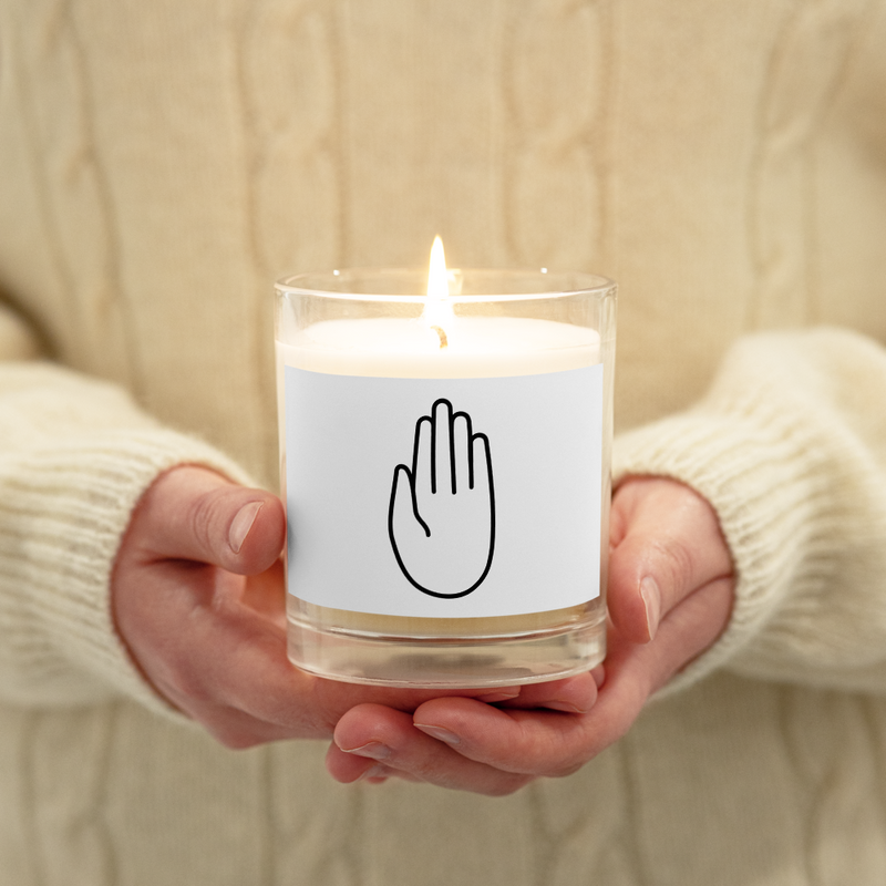 Glass jar soy Blessing HAND wax candle