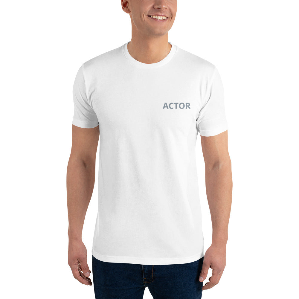 I Am an Actor Identity fitted t-shirt white front — Le Van Kamp Studio