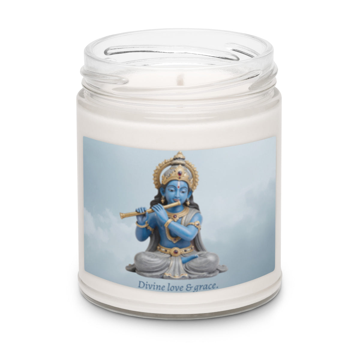 Krishna meditation candle label detail — Le Van Kamp Studio