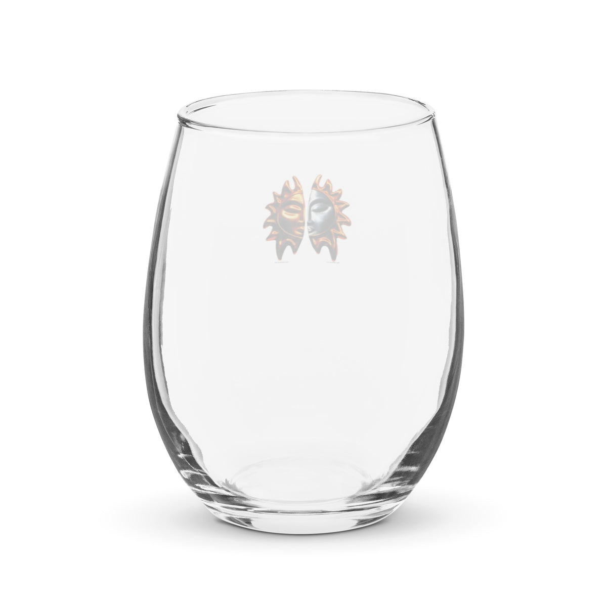 YIN YANG Day and Night stemless wine glass back — Le Van Kamp Studio