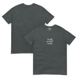 To Be or Not to Be ACTOR unisex tee dark heather front and back — Le Van Kamp Studio