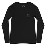 Use the Difficulty ACTOR long sleeve black flat lay front chest print — Le Van Kamp Studio
