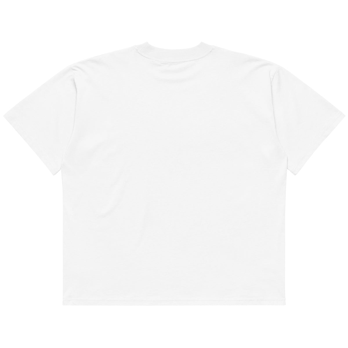 WAR IS OVER affirmation unisex organic oversized high neck t-shirt back — Le Van Kamp Studio