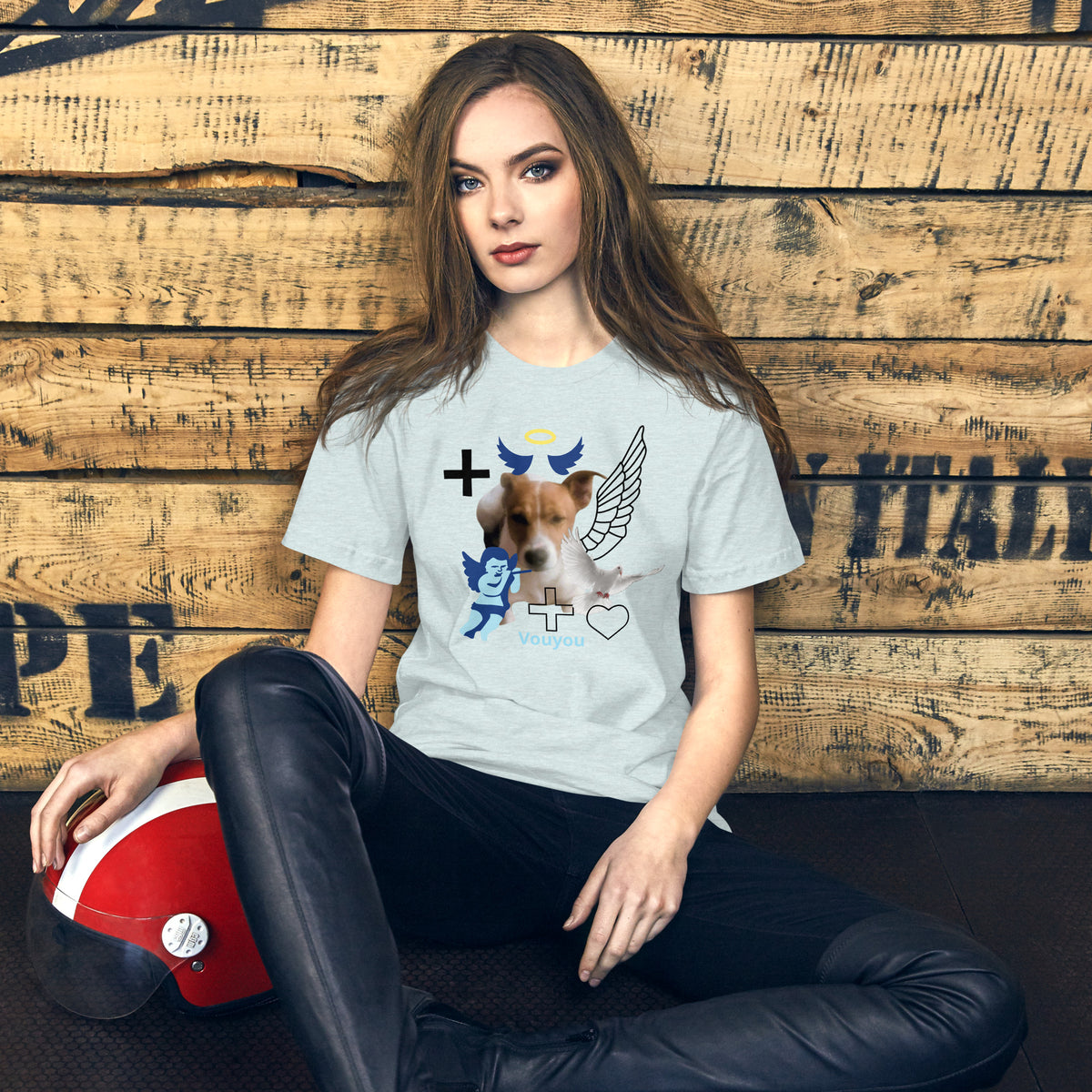 You Left Too Soon pet bereavement tee front detail — Le Van Kamp Studio