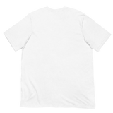 Pink Tornado Streetwear T-Shirt — "Silence Speaks Loud" graphic tee, white unisex cotton, relaxed flat lay back side showing natural fabric texture — Le Van Kamp Studio