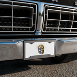 My Brain Explodes vanity license plate — lifestyle view, mounted display — Le Van Kamp Studio
